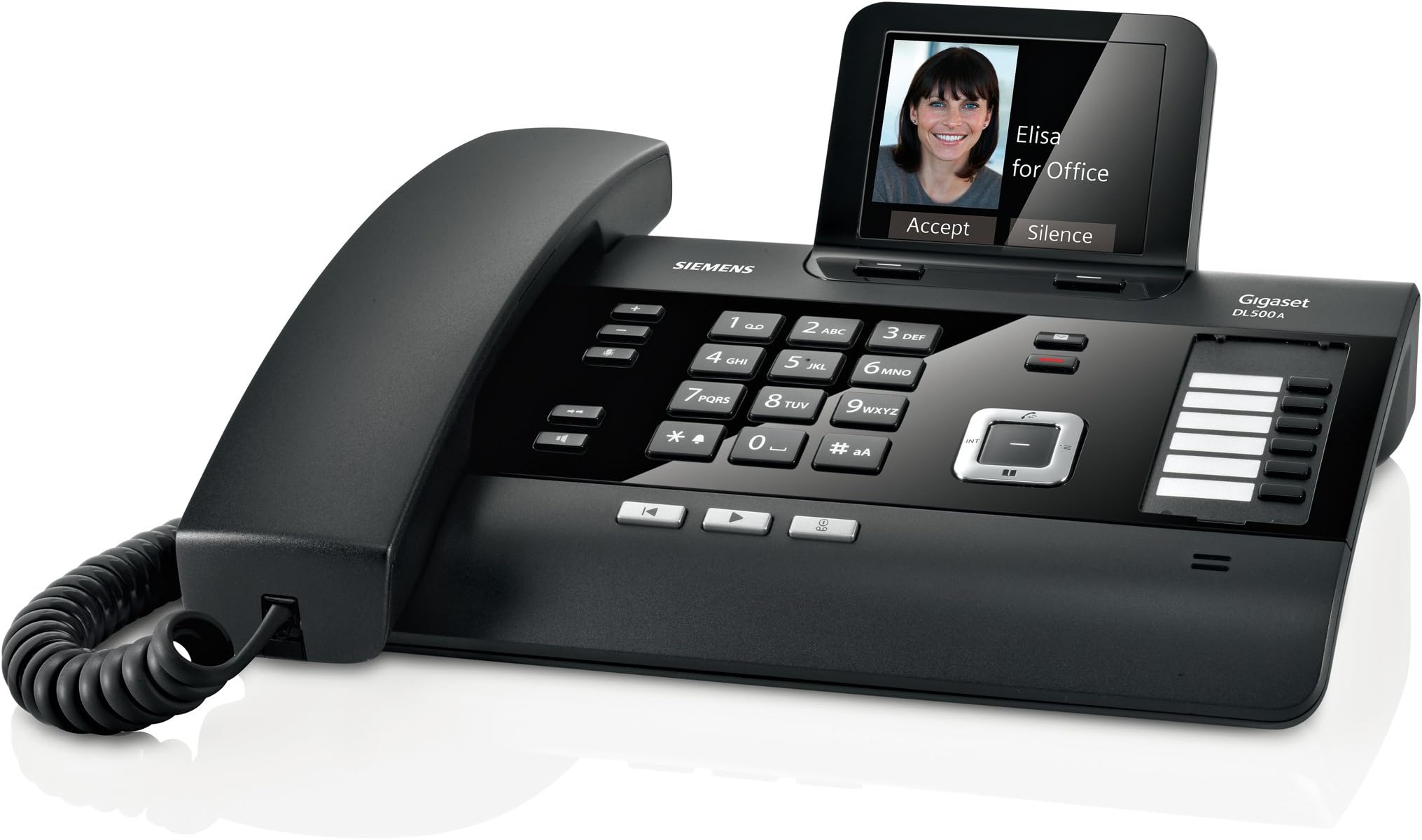 Gigaset DL500A Cordless Phone with Answering Machine ( Bluetooth, Hands Free Functionality, Low Radiation ) [Italian Version]