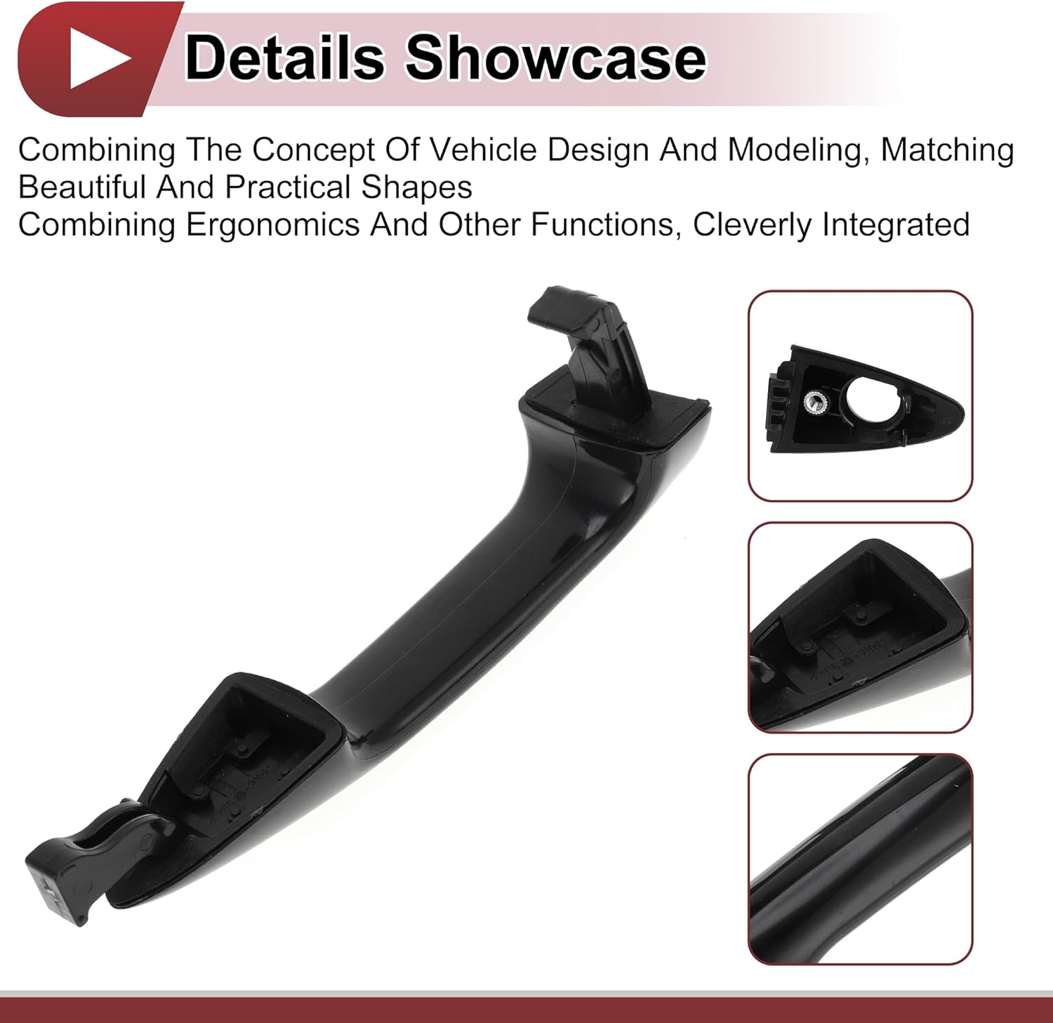 1 Set Car Exterior Door Handles Grip for Hyundai Accent 2012-2017 Front Left Front Right Rear Left Rear Right No.826511R050/826611R050 Black ABS