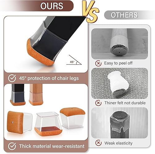 Miniatura 5 de Protector de suelo para patas de silla, deslizadores de suelo, protectores de goma para patas de sillas para suelos de madera dura, almohadillas de