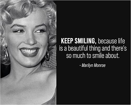 Life Is A Beautiful Thing - Impresión inspiradora de arte de pared con citas de Marilyn Monroe, decoración de pared motivacional para decoración del