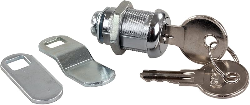 Fechadura com chave para porta de compartimento JR Products 00315, 7/8" (2,22 cm), prata – 1 unidade