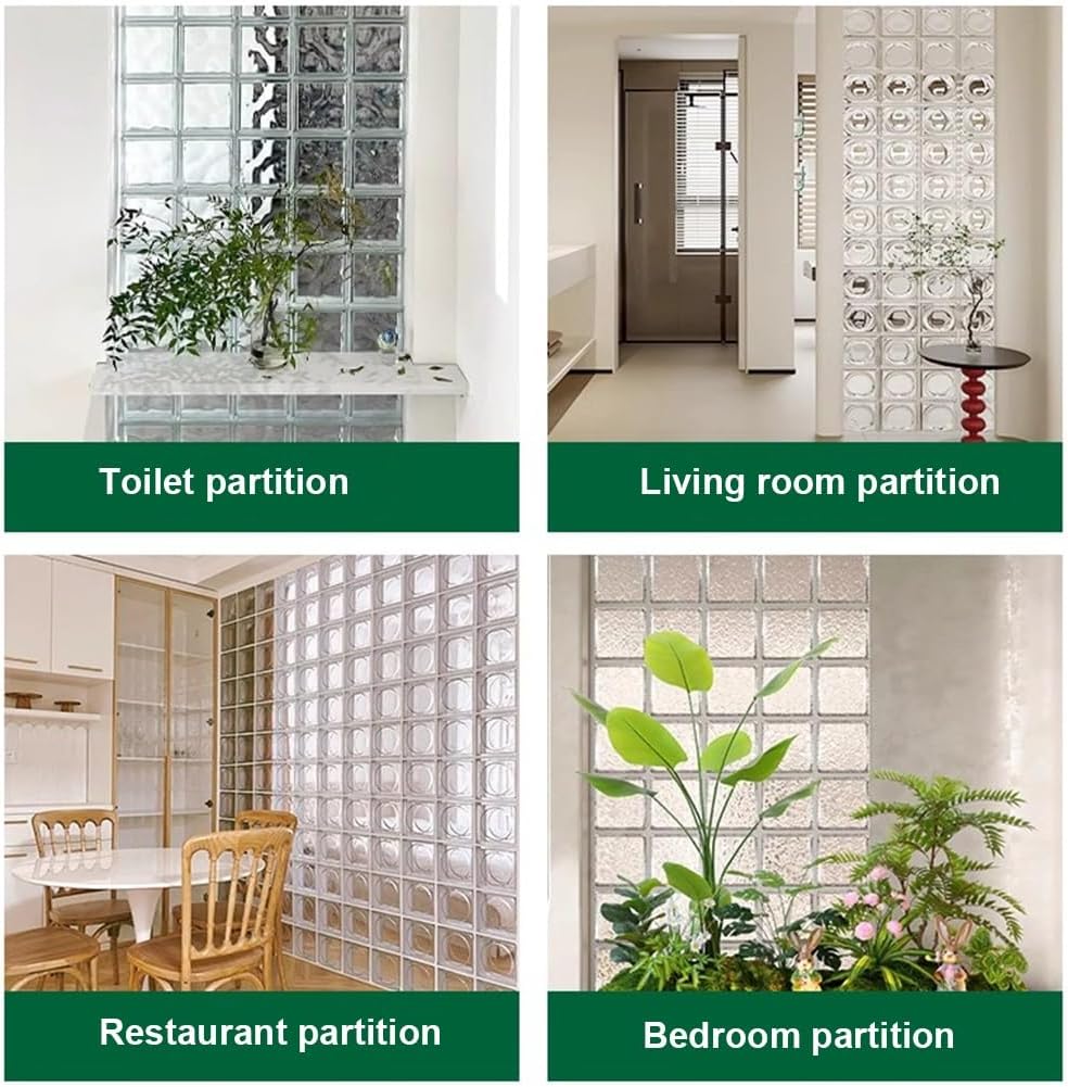 Etlegor Clear Glass Block, High Transparency Rectangular Solid Glass Brick Used in Building Fields Such As Wall Partitions, DIY Lighting Fixtures, DIY Tables Etc(Clear-C,8PCS)