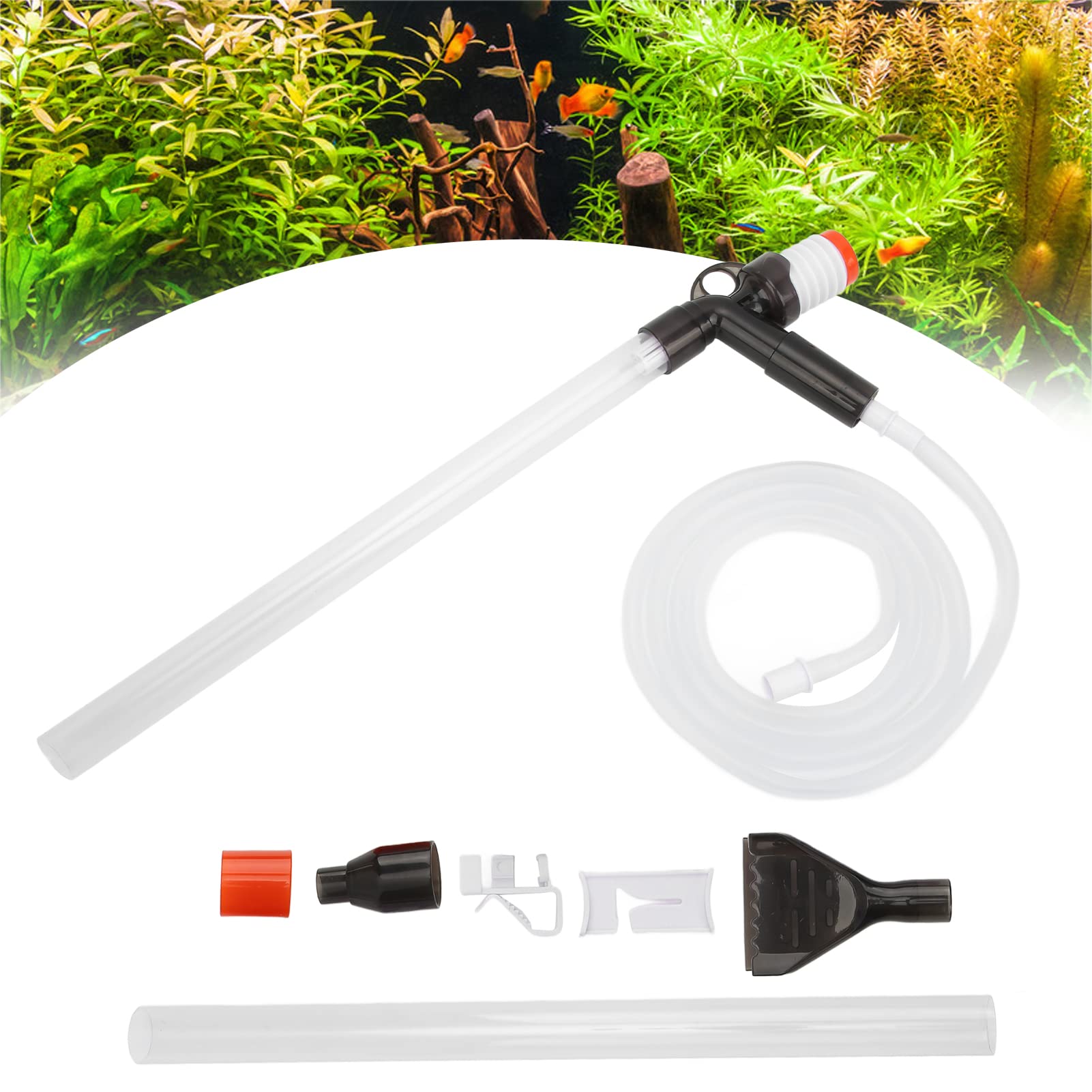 Detergente per Ghiaia per Acquario, Strumento per la Pulizia del Serbatoio di Pesce per Acquario in Plastica Rapido Universale Pneumatico Strumento per la Pulizia Dell'acquario con Pompa Rapida Univer