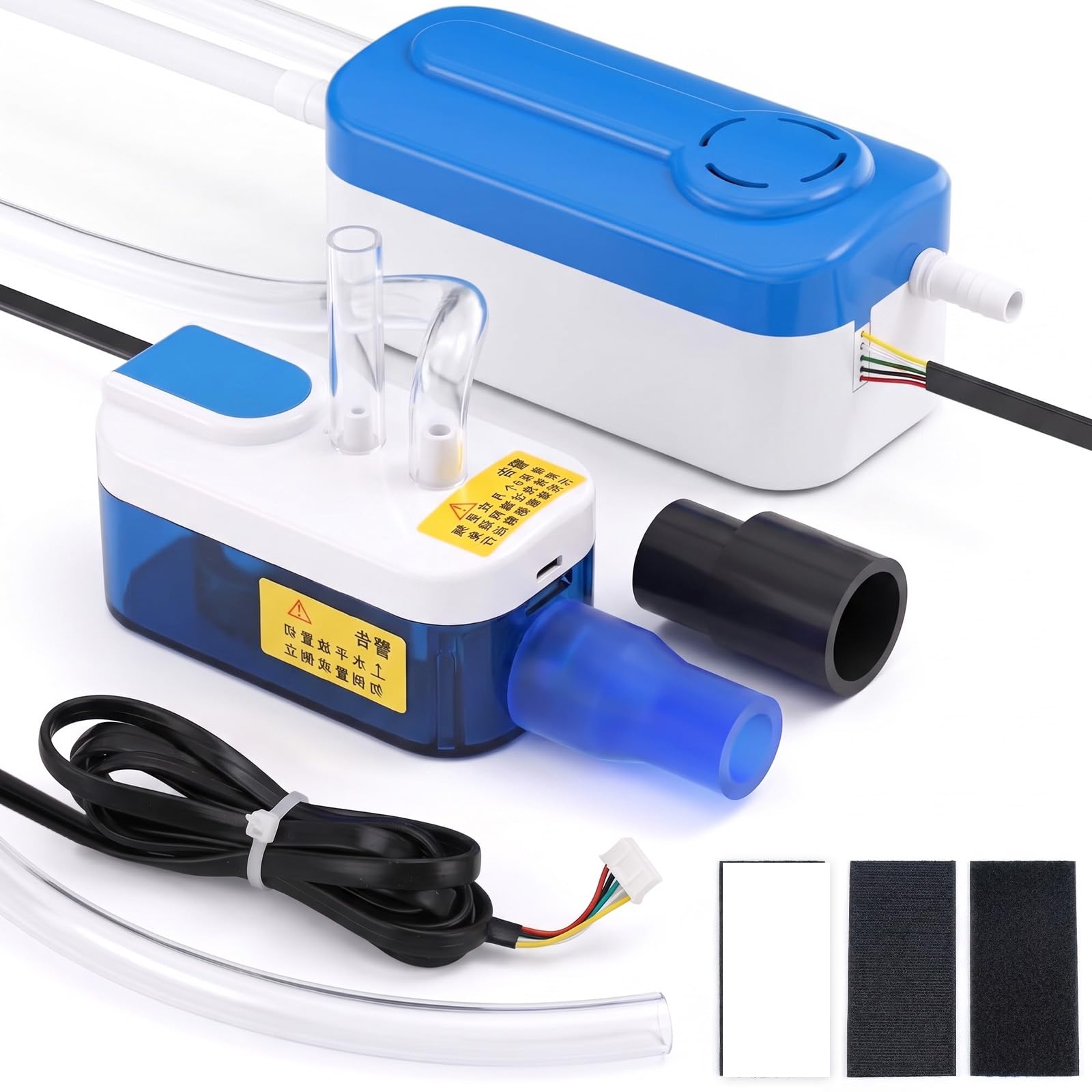 Bomba de condensado, aire acondicionado, deshidratación automática, bomba de condensación con depósito de agua de 60 ml, altura máxima de extracción 10 m y 24 l/h, bombas de condensado silenciosas
