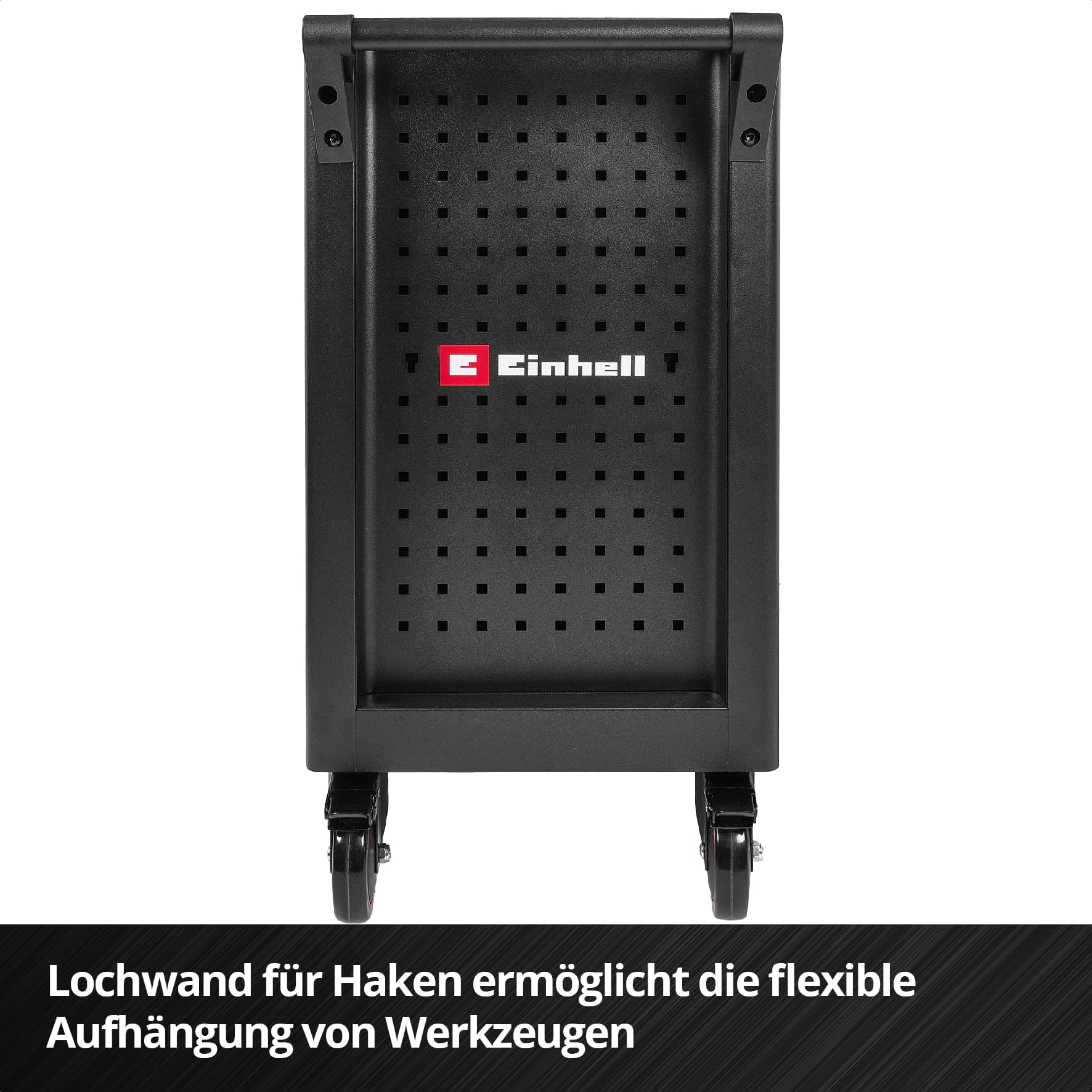 Original Einhell Werkstattwagen leer (6 Schubladen, Interlock-System, kugelgelagerte Führungsschienen, belastbar bis 135 kg, mobil mit Feststellrollen)