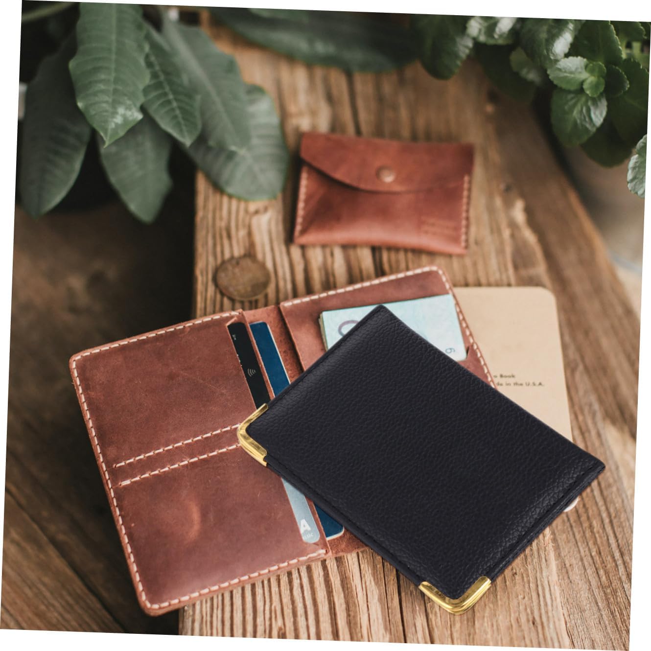Credit Sleeve with Card Slot, PU Plastic Multi Grid Holder