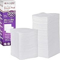 Vista 1 de HEALQU Almohadillas de gasa de 2 x 2 pulgadas, paquete de 200 esponjas no tejidas de 4 capas, no estériles, esponjas dentales y quirúrgicas