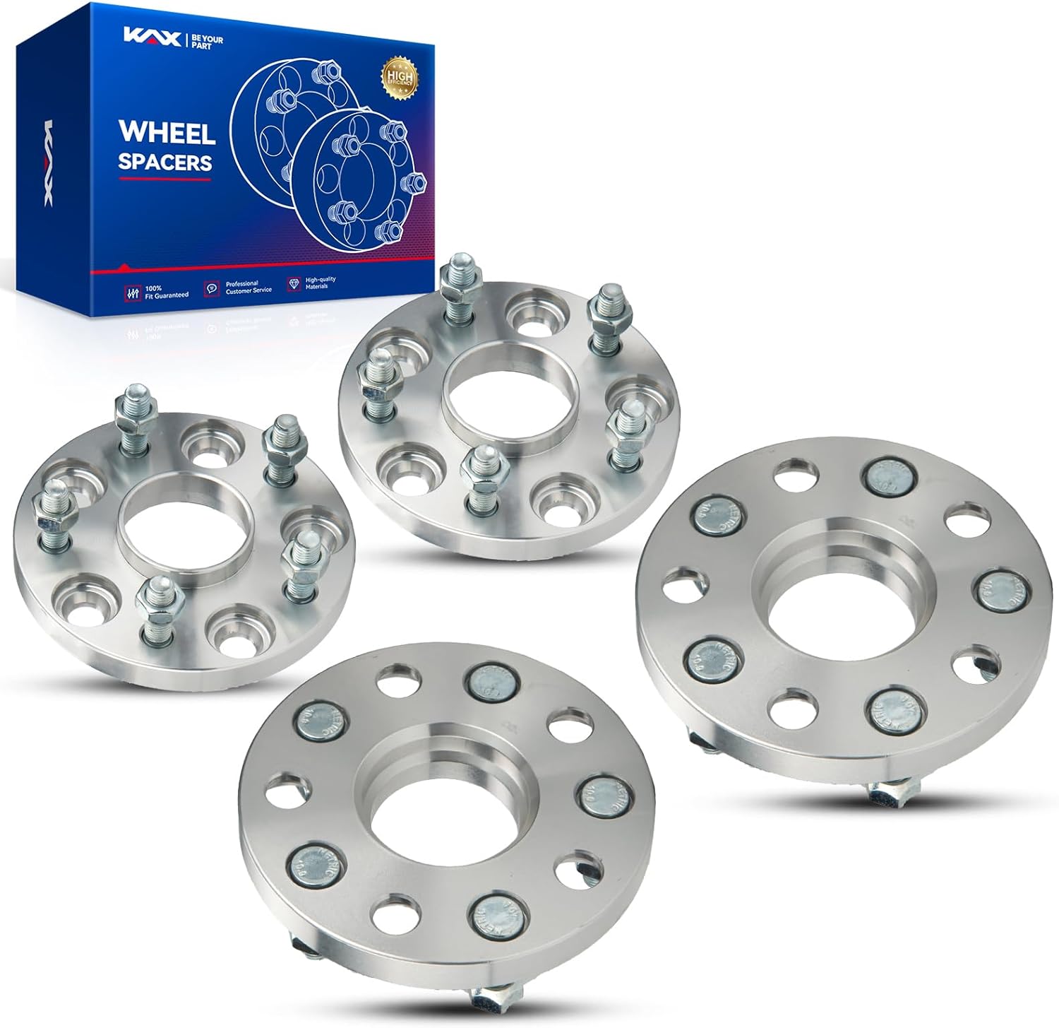 KAX 5x4.5 Wheel Spacers,15mm 5 Lug Hub Centric Wheel Spacers fit for Camry, RAV4, Sienna, RX350, ES350, ES330, Avalon, RX330, xB, NX300, ES300, with M12x1.5 Studs 60.1mm Hub Bore,4Pcs