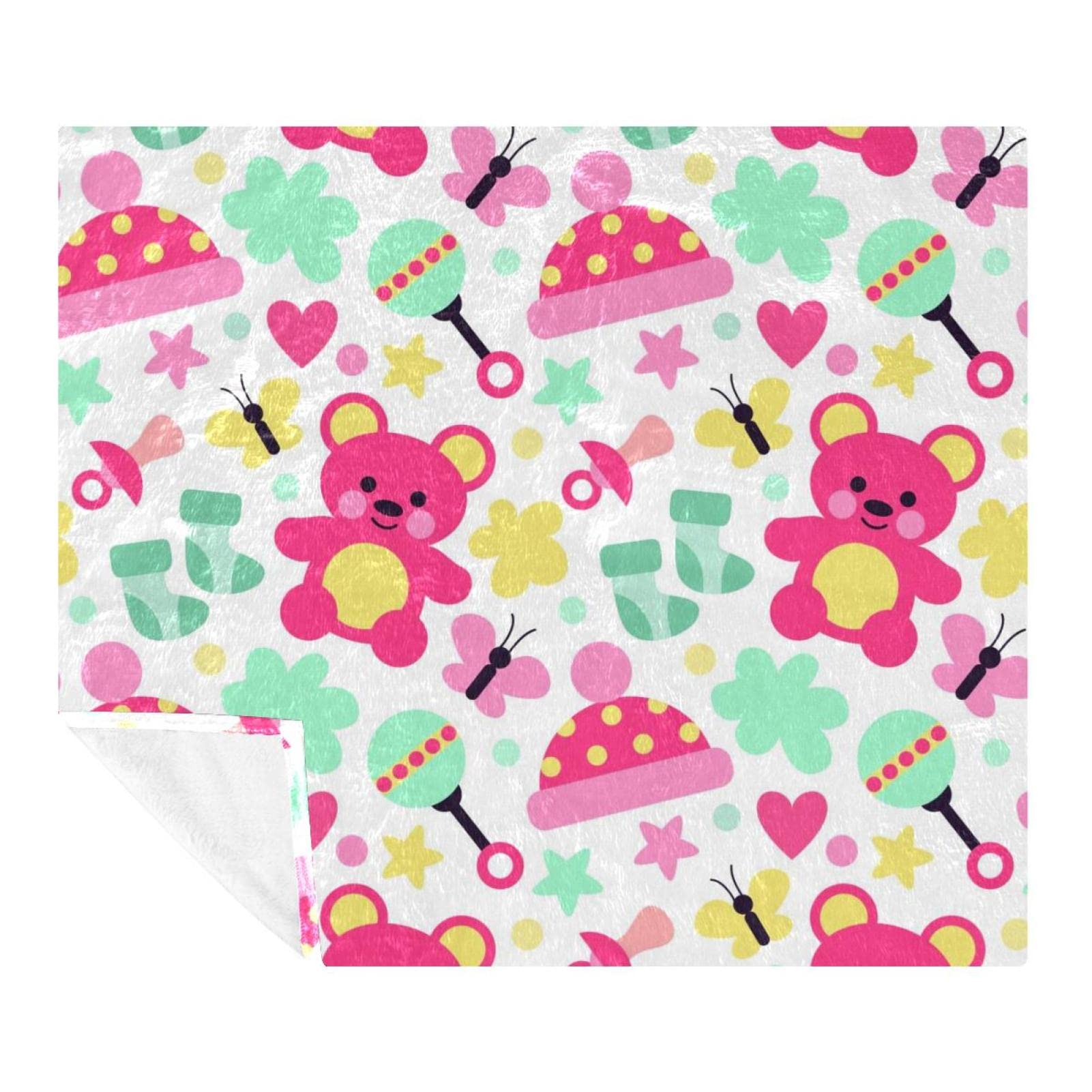 Fleece-Überwurfdecke, superweich, luxuriös, Baby-Socken