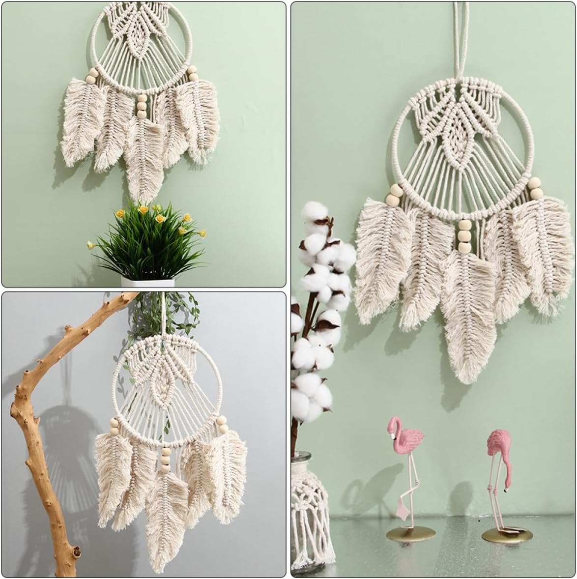 Dream Catcher Wall Decor Leaf Design Bamboo Home Hanging Pendant Decor