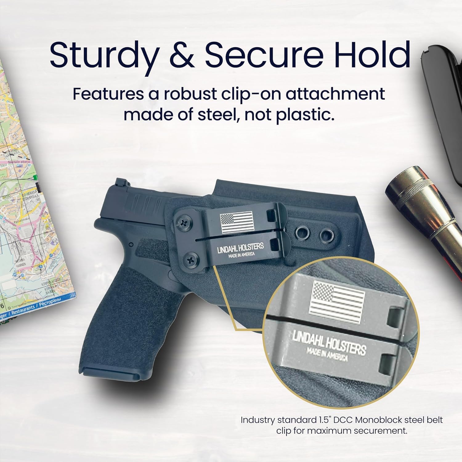 IWB Kydex Holster Compatible with Springfield Hellcat Pro with TLR-7 Sub - Optic Ready, Adjustable Cant & Retention - Inside Waistband Concealed Carry - USA