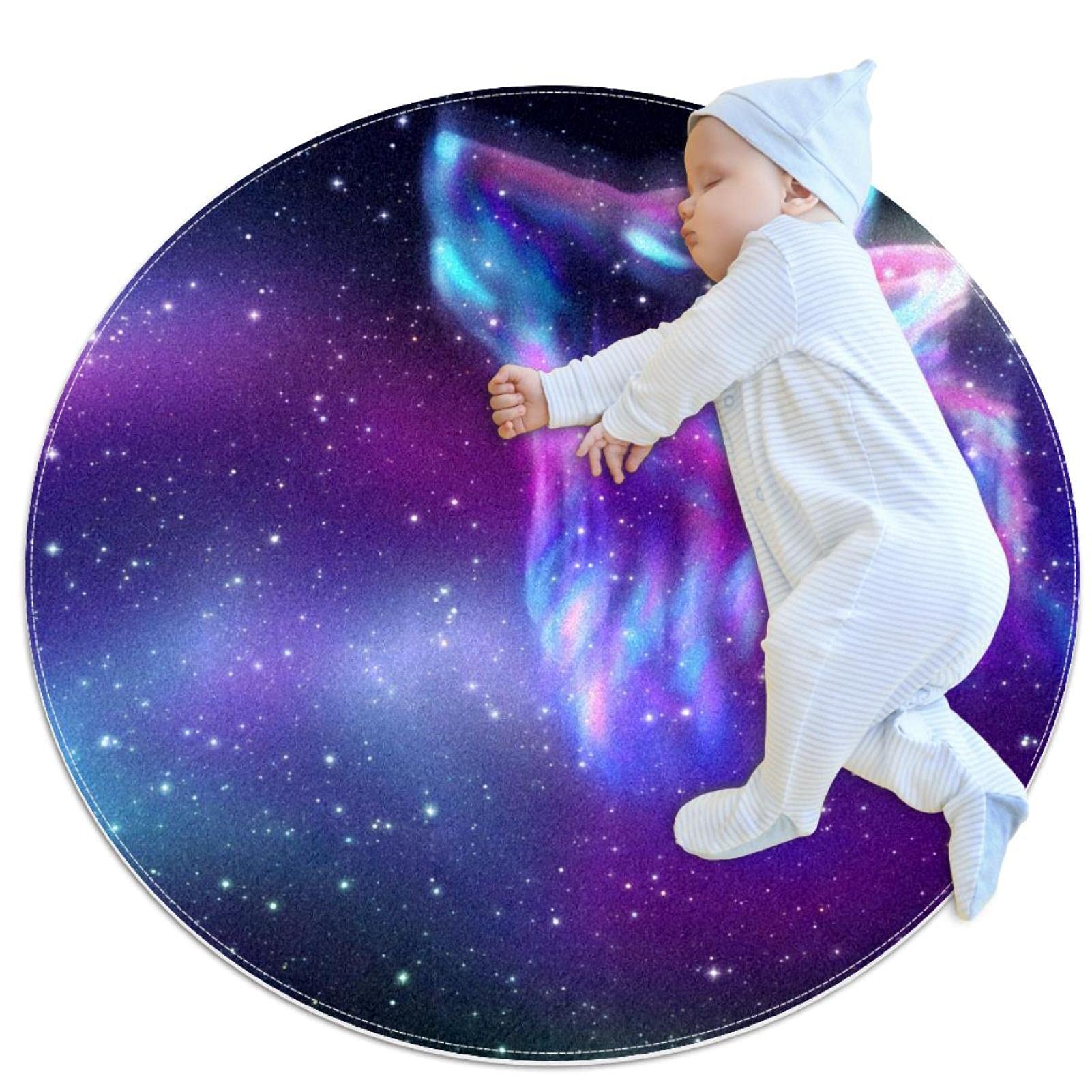 Alfombra de juego para niños redonda de 80x80 cm JDEZ tapete infantil para habitación y mascotas