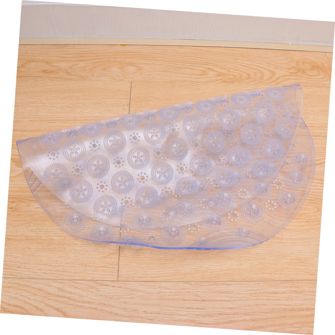 LIFKOME Tappeto da Bagno Resistente e Confortevole Rotondo Antiscivolo in Pvc Bianco Ventose per Soggiorno e Corridoio