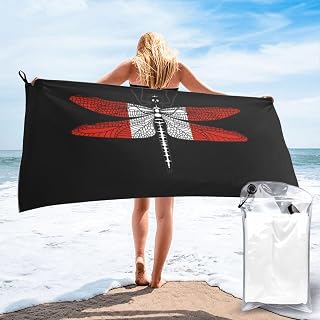 Austrian Dragonfly Flag Patriotic Flag Design Beach Towel - Lightweight Quick-Dry Bath Towel for Pool, Sport & Travel, Vintage Styles Fashion(27.5"X55")