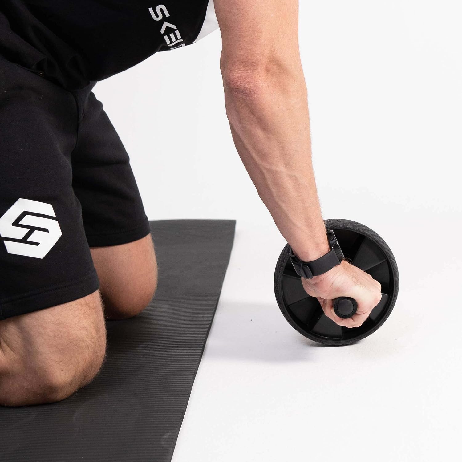 Skelcore Ab Wheel Roller for Core Strength – Non-Slip Handles Exercise Roller for Abs, Portable Fitness Equipment for Home Gym – Ideal for Men & Women