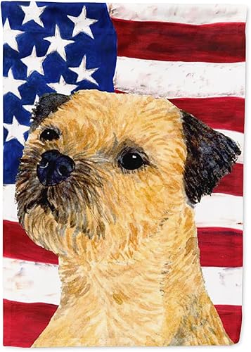 Miniatura 43 de Caroline's Treasures SS4017GF Bandera de Estados Unidos con Bulldog Inglés para jardín, bandera decorativa para patio exterior, patio, parterres,