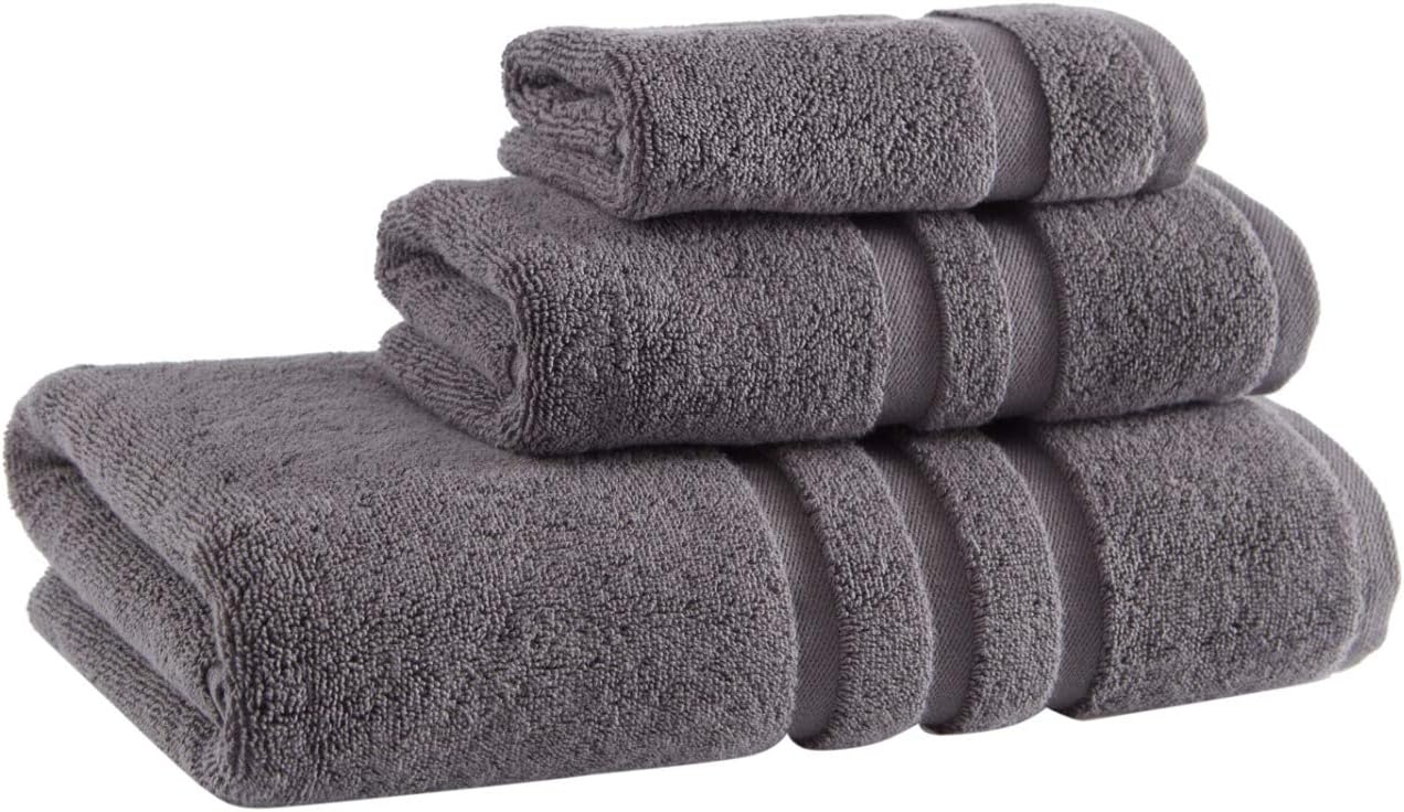 9 Pieces - Turkish Cotton Luxury Towel Set for Bathroom & Kitchen, 1 Bath Towels, 1 Hand Towels & 1 WashCloths Camouflage Med Bathrobe and Loofah Back Scrub Set (Graphite)