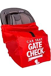 J.L. Childress Gate Check Bag for Car Seats - Travel Bag for Airplane, Fits All Baby & Infant Car Seats, Airport Accessories for Gate Check, Flying Essentials, AirTag Compatible - Red