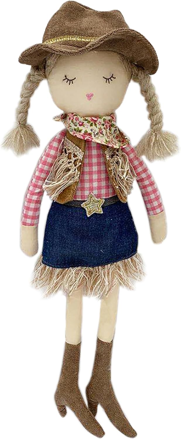 MON AMI Clementine The Cowgirl Doll – 15 Inches | Soft & Elegant Plush Stuffed Doll | Use as Toy or Room Decor for Kids of All Ages | Adorable Huggable Plush for All Ages