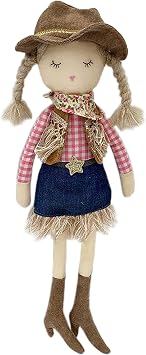 MON AMI Clementine The Cowgirl Doll 15 Inches | Soft & Elegant Plush Stuffed Doll | Use as Toy or Room Decor for Kids of All Ages | Adorable Huggable Plush for All Ages