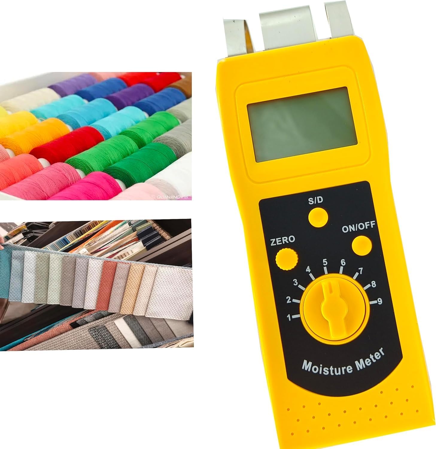 High Performance Integrative Textile Moisture Meter Cotton Clothes Yarn Wool Moisture Content Tester With Measuring Range 0~2%/0~50% Resolusion 0.1/0.01 Accuracy ± 0.5% n LCD Display