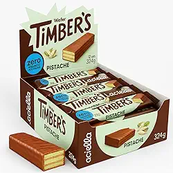 Lanche Fit Wafer Pistache Zero Adição de Açúcar Doce Saudável Crocante Dieta Low Sugar