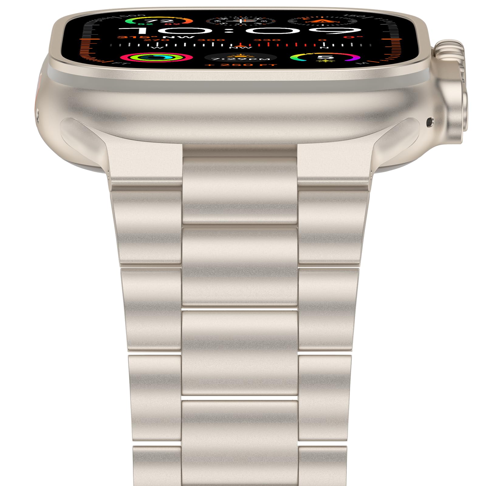 iiteeology Lightweight Stainless Steel Band Designed for Apple Watch Series 1-11, 42mm, 41mm, 40mm, 38mm, SE2&amp;SE3, Replacement iWatch Bands for Women,Titanium