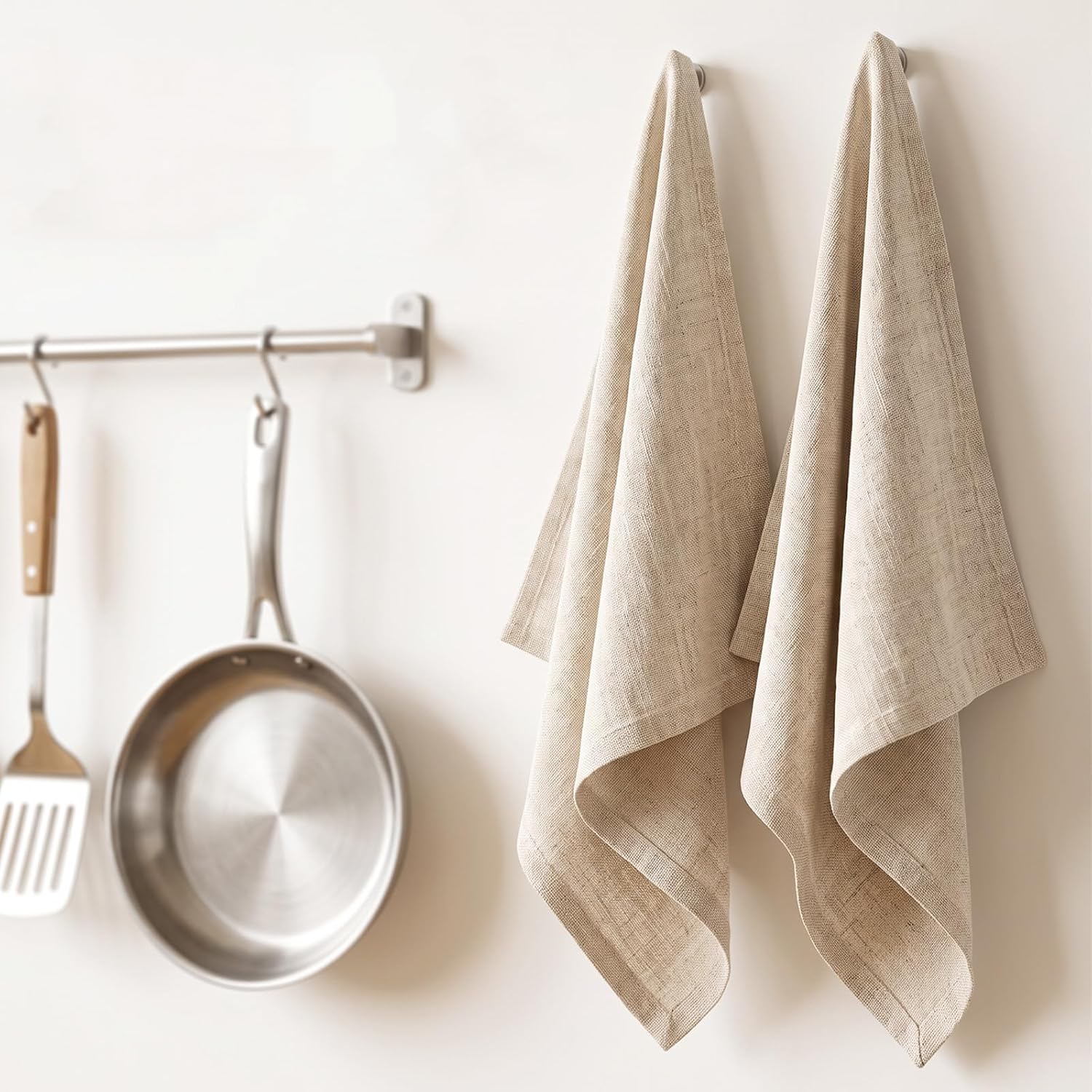 Fibrace 2PCS Linen Hand Towels Linen Dish Towels for Kitchen Linen Towel