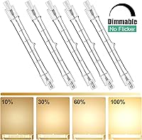 Vista 4 de R7S - Paquete de 5 bombillas halógenas R7S T3 de 3.071 in, 150 W, 120 V, tipo J, 120 voltios, bombilla halógena con larga vida útil, bombilla
