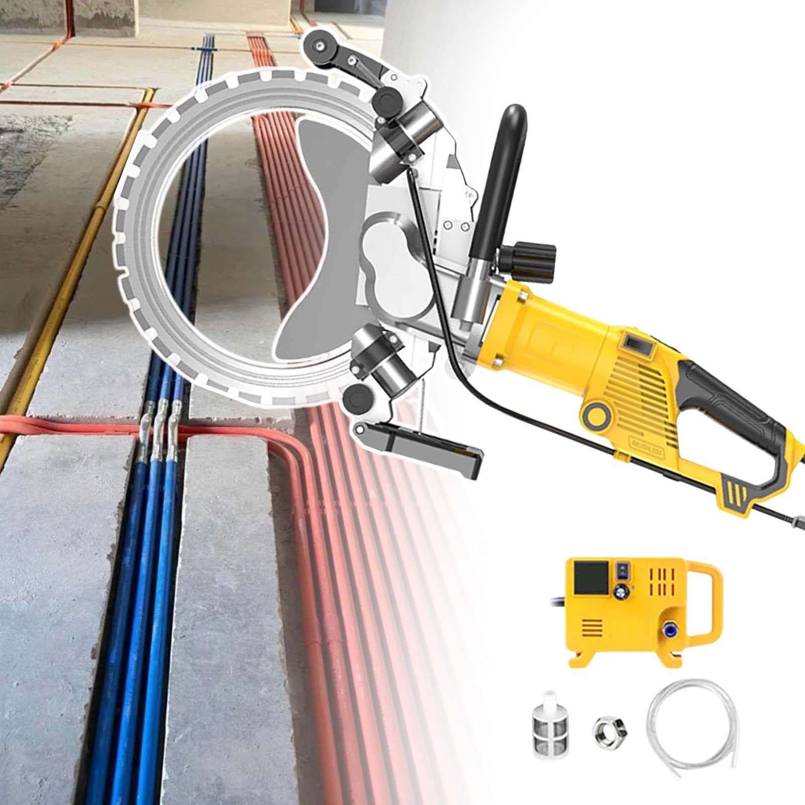 Sierra De Anillo para HormigóN EléCtrica De Mano, Sierra Toroidal para HormigóN con Motor De 5000 W, Sierra HúMeda para HormigóN con SupresióN De Polvo con AlimentacióN De Agua,AC8500