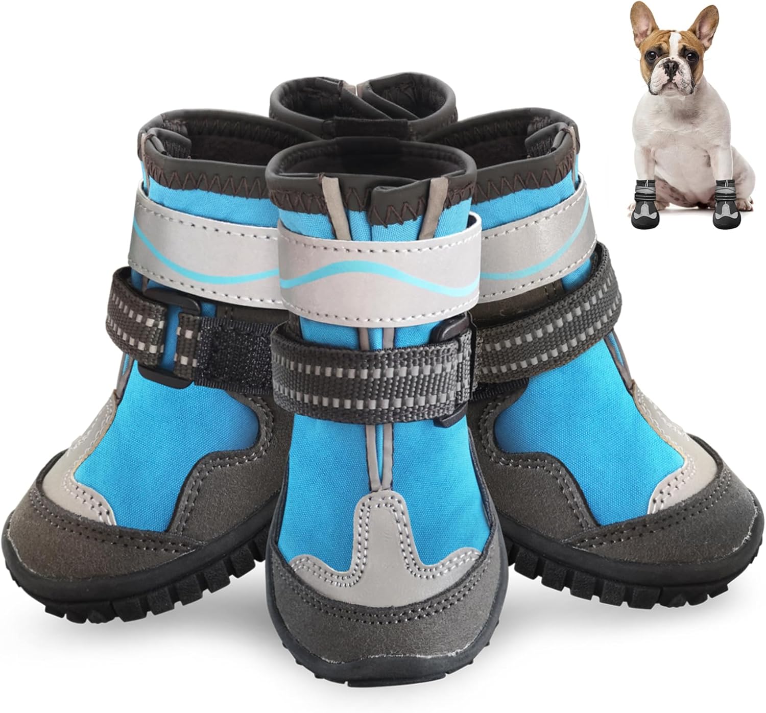 Otunrues Dog Shoes, Waterproof Shoe Dog Booties for Winter Snowy Rainy