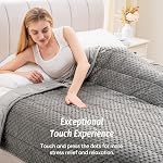 Wemore Couverture pondérée pour adultes Queen Taille 15 lbs, Couverture lourde douce Cozy pour le soulagement du stress et la promotion du sommeil, Coffret respirant pour tout-saison avec perles de verre, gris 60 x 80 Lavable à la machine, parfait pour le soulagement du stress et mieux dormir,