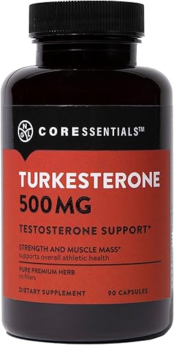 NGL Extracto de turkesterona puro Coressentials, 500 mg por cápsula, 90 cápsulas, suplemento natural a base de plantas para fuerza, masa muscular y
