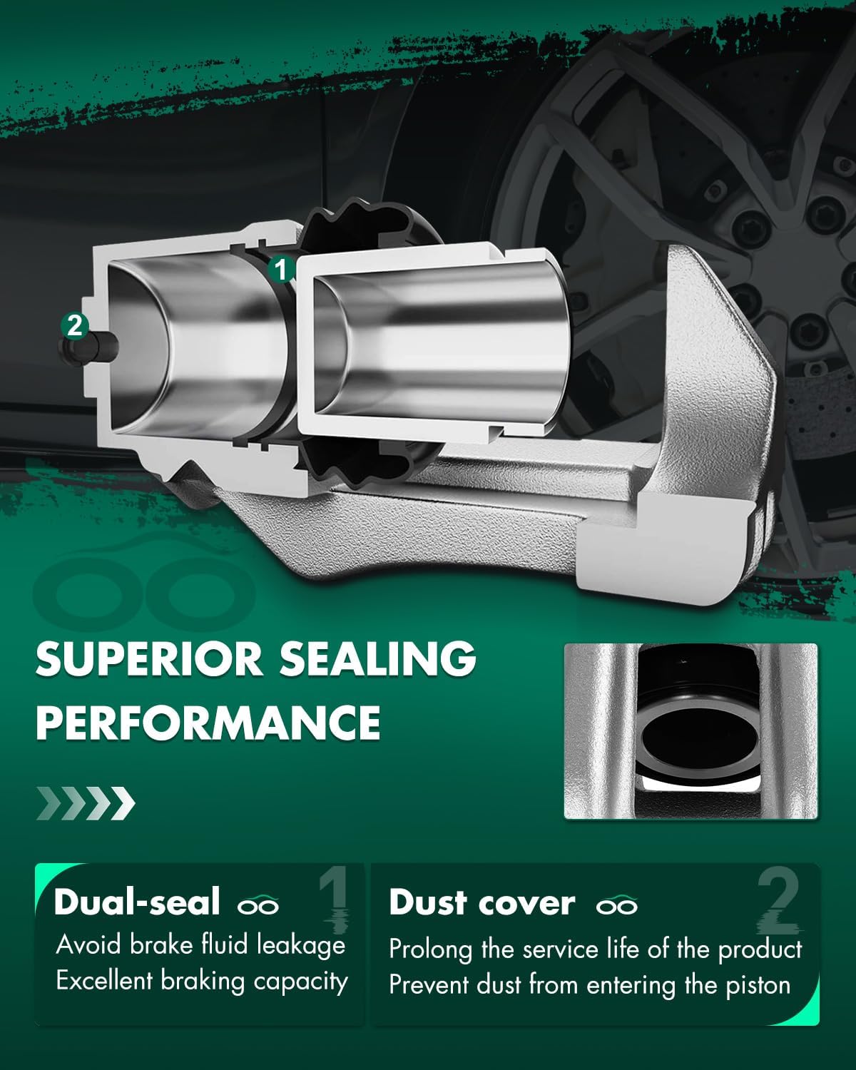 SCITOO 19B7110 Rear Left Disc Brake Caliper w/Bracket Fit For BMW For 228i 2014-2016,For BMW For 430i xDrive 2017-2018,For BMW For 430i xDrive Gran Coupe 2017-2018, Single Piston