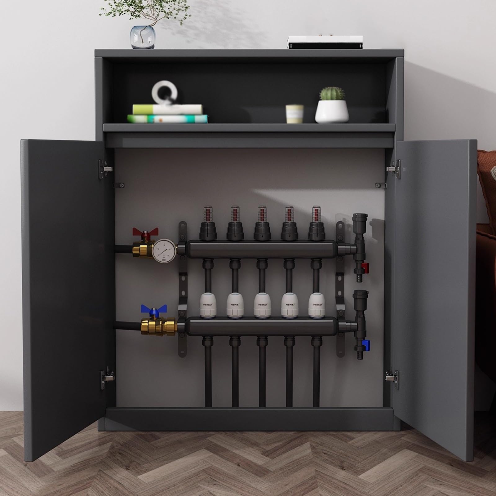 Drewniana osłona grzejnika Sto Solut do domu i biura 60 x 100 x 20 cm (24 x 39 x 8 cali) Zwiększ swoją przestrzeń i bez wysiłku!