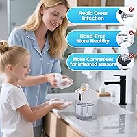 Vista 2 de Automatic Foaming Soap Dispenser Touchless, USB Rechargeable Smart Hand Dish Soap Dispenser for Bathroom Kitchen Sink, Hands-Free, 3-Level