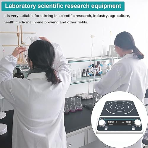 Vista 3 de Agitador magnético de laboratorio, agitador de pantalla digital LED, gran capacidad 10-50 L, fuerte fuerza magnética + hacia adelante y hacia atrás