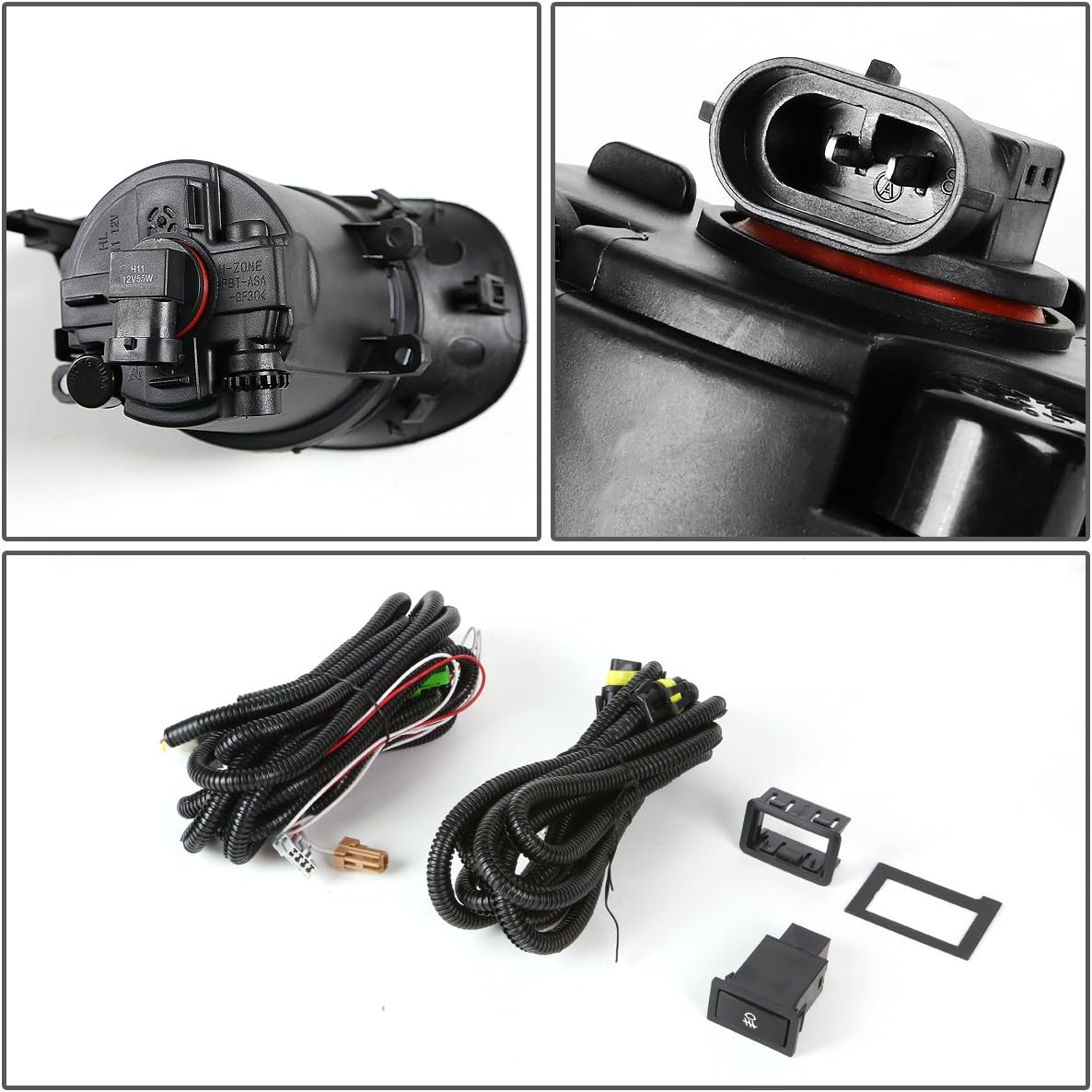 DNA MOTORING FL-ZTL-201-AM Fog Light With Switch Driver & Passenger Side Enhance visibility [Compatible with 06-08 Yaris Hatchback]