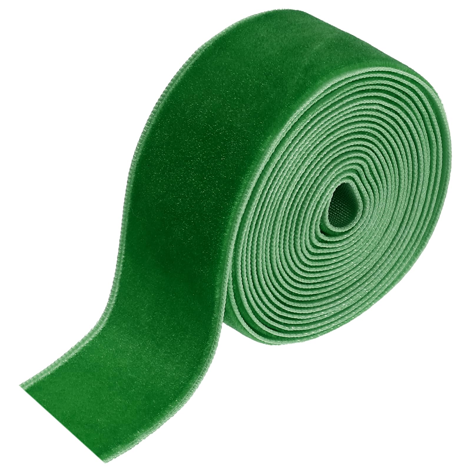 sourcing map Velvet Ribbon 2.5cm x 1.8m Single Face Spool Dark Green