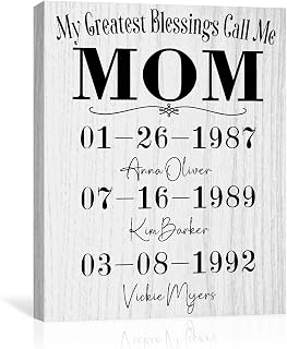 Mothers Day Gifts - Personalized Birthday Gifts For Mom Wife - My Greatest Blessings Call Me Mom & Grandma Custom Canvas Prints For Women