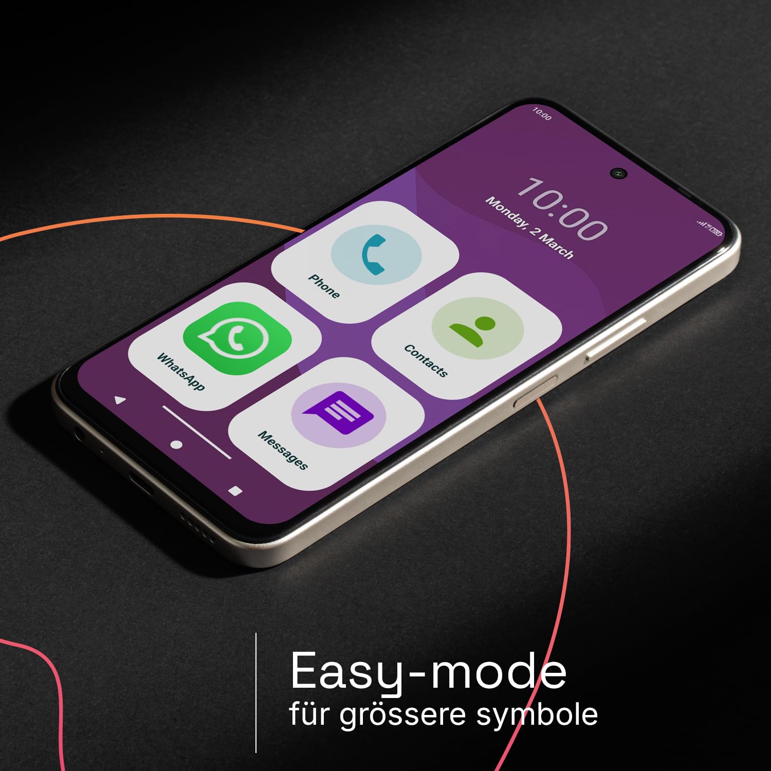 SPC Zeus 2 Elite – Smartphone Senior mit 6,7-Zoll-Display und 128GB | Triple cam 50MP, NFC und Schnellladefunktion | Easy-Mode, XL-Symbole und Kompatible mit App Fernverwaltung und -ortung – Silber