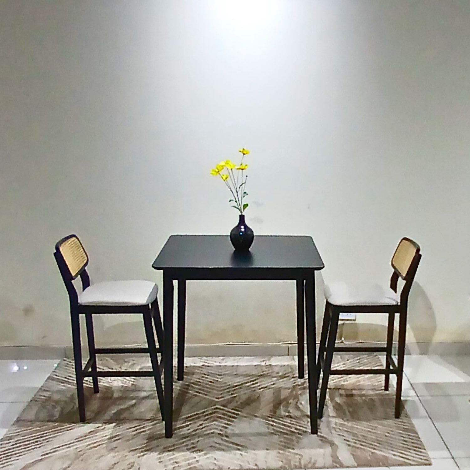 NAVHOME Wooden Long 2 & 4 Seater Bar Table |Bar Dining Table, High Bar Wooden Table | Kitchen Furniture | Solid Wood, Black Finish 4