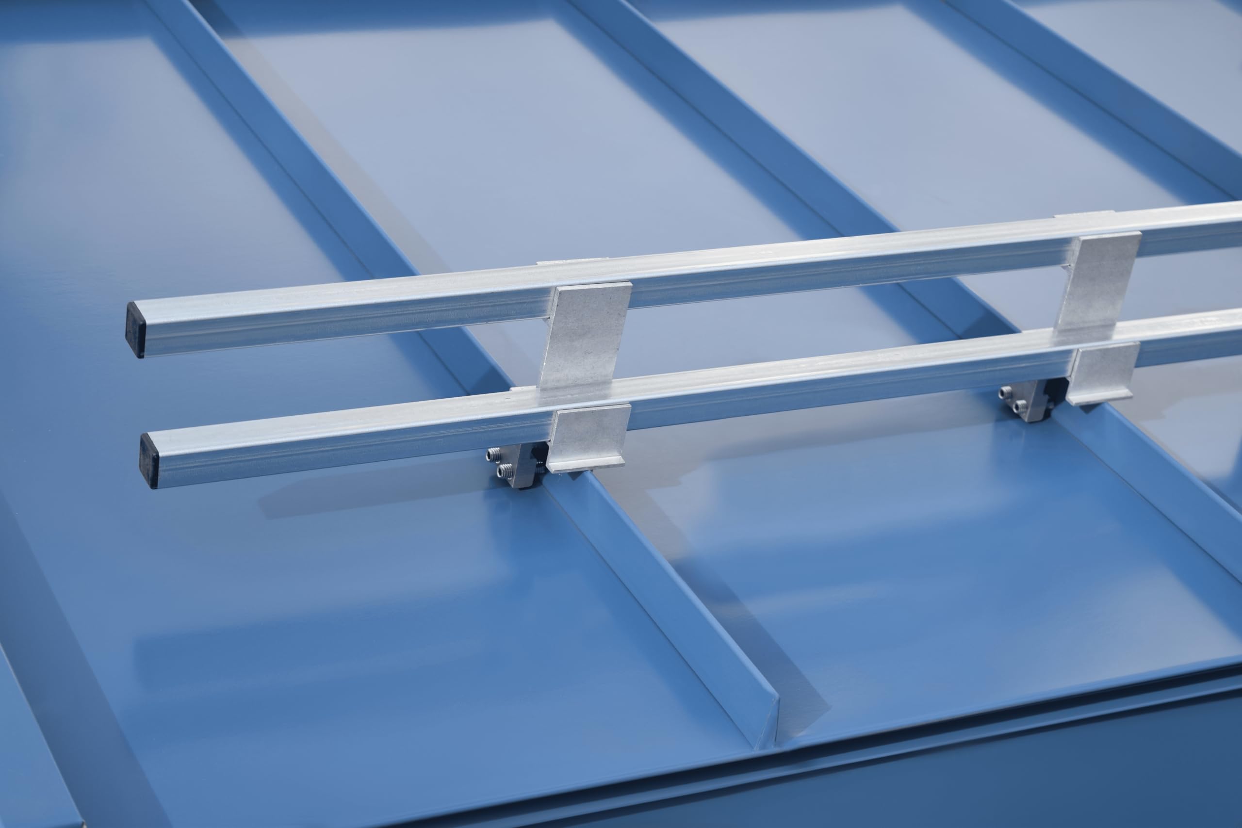 Double Bar Snow Retention System for Standing Seam Metal Roofs – Heavy-Duty, No-Penetration Design | Made in USA by SnoBlox-SnoJax (Galvanized Steel)