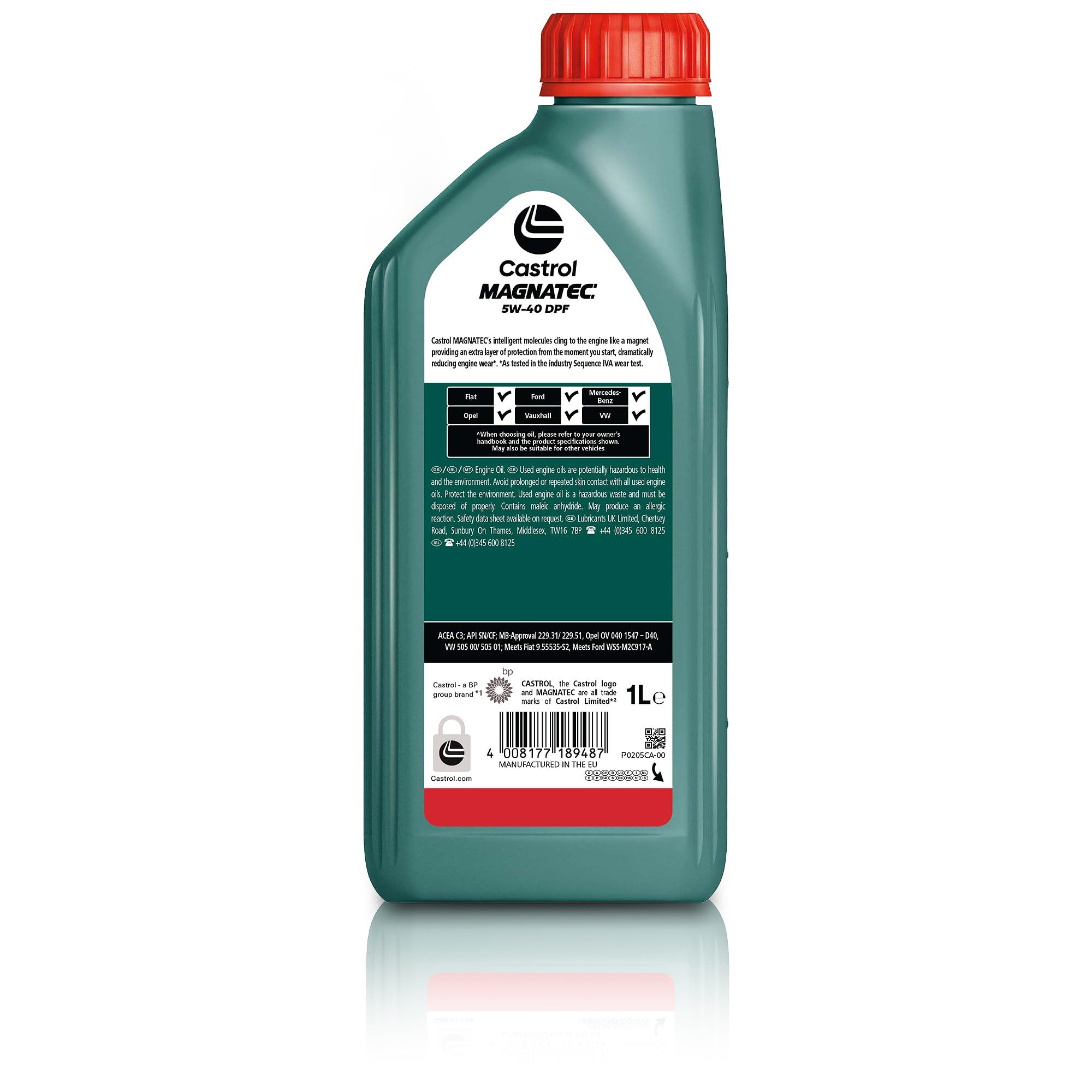 2x 1 L + 5 L = 7 Liter Castrol Magnatec Diesel 5W-40 DPF Motoröl inkl. Castrol Ölwechselanhänger