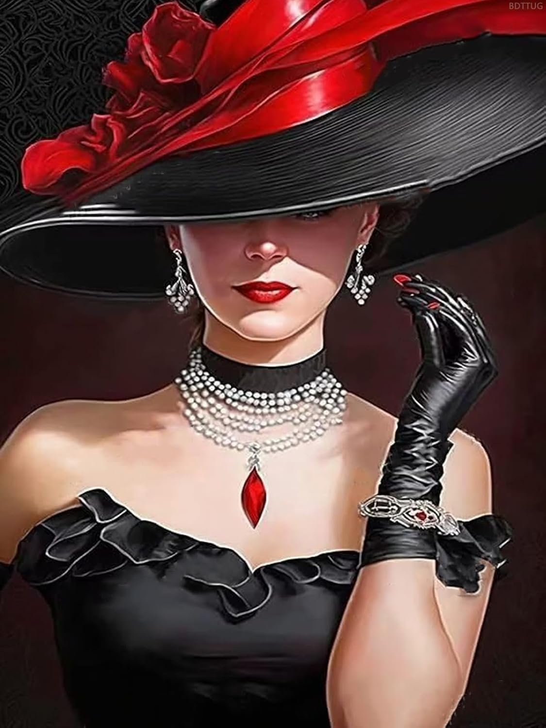 KAYEIUU Adult Diamond Painting Kits, DIY Sexy Lady Diamond Painting, Chic Gemstone Art Craft Cross Stitch for Beginners, for Wall Decor Bedroom Decor or Giving Gifts 12x16inch