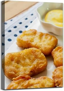 Chicken nuggets and honey mustard sauce Canvas Wall Art Decor For Bedroom Living Room Painting Large Framed Picture Posters Prints Bathroom Office Kitchen Artwork 20x30