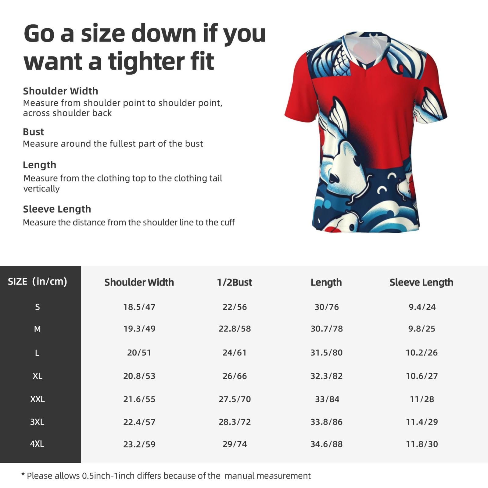 Stylish Athletic Sports Jersey Koi-Fish-Swirling-Cirlcle Men's Rugby Jersey 3X-Large Black