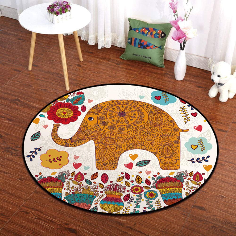 Tapis de jeu éléphant pour des moments complices : un matelas rampant rond et doux de 100cm