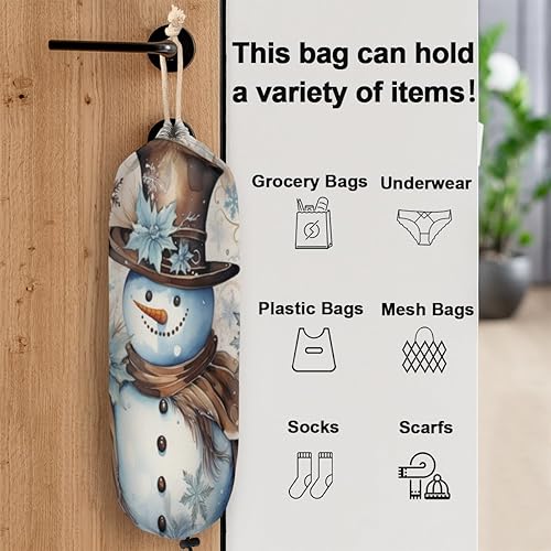 Miniatura 3 de Tavisto Soporte multiusos para bolsas de plástico de muñeco de nieve navideño, tela de poliéster duradera, impermeable, organizador de