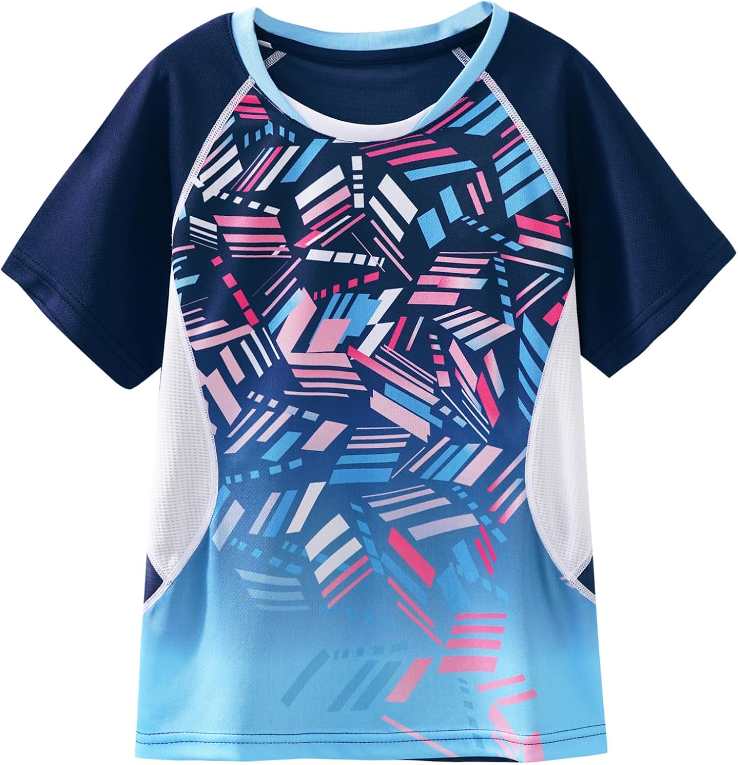 Kids Boys Girls Short Sleeve Clothes Graphic Print T-Shirt Round Neck Quick Dry Gym Running Shirts